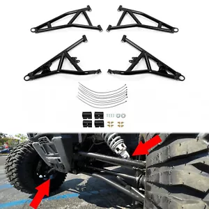 Black High Clearance Steel A-Arms Set for 2014 + Polaris RZR XP 4 1000 Turbo - Picture 1 of 12