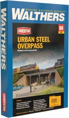 Walthers HO Scale ~ New ~ Urban Steel Railroad Bridge Overpass ~ Kit ~ 933-4561 - Image 1 of 3