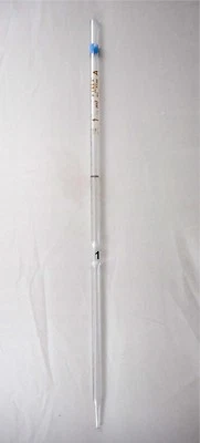 Pipeta volumétrica reutilizable bombilla PYREX Glass clase A 1 ml ±0,006 7100-1 B Foto 1 de 4