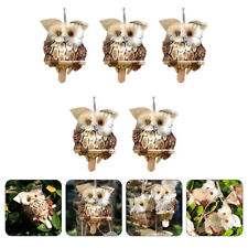 5pcs Hanging Owl Ornament for Home Decoration - Light Brown
