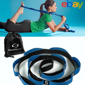 Yoga Stretch Band Flexible Yoga Band Pull Strap Belt Gym Fitness Dance Exercise - Picture 1 of 7