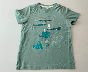 Tea Collection Green Underwater Scene Short Sleeve Shirt 100% Cotton Boy Size 8 - Picture 1 of 5