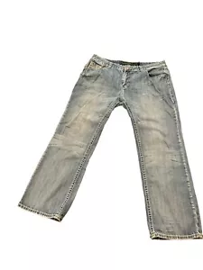 Rock & Roll Cowboy Denim 40x33 Jeans Blue Pistol Straight Leg Vintage Regular - Picture 1 of 19