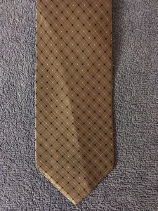 NEU 59th Street Brownstone gold karierte Herren Seidenkrawatte - nie getragen - Bild 1 von 3