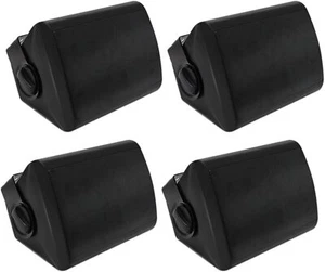5.25 Inch Passive Indoor Outdoor Speakers Wired Waterproof Wall Mount 4 Speakers - Picture 1 of 28