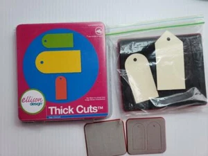 Sizzix Originals Dies Ellison Thick cuts and Sizzlits Lot of 4 "Tags" - Picture 1 of 7