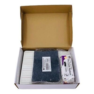 CHARLES LEONARD 12 Kit Primary Handwriting Practice Dry Erase Board 9x12 w/Markers & Erasers