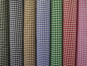 Gingham Polycotton Fabric 1/4 inch check Dress Craft 114cm / 45" wide per 1m - Picture 1 of 19