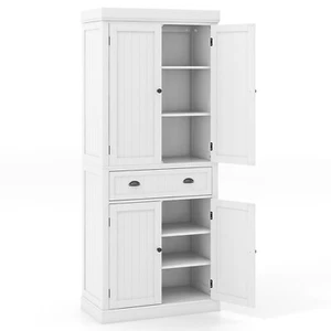 72" Tall Kitchen Pantry Storage Cabinet Freestanding Cupboard w/4 Doors - Picture 1 of 6