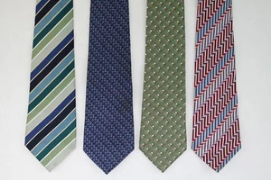 Men's Group Of Geoffrey Beene classic Width Ties set of 4 Silk Ties - Lot # 18 - Picture 1 of 5