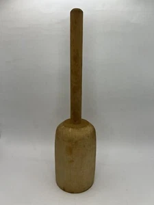Vintage Wood Kitchen Masher 11” Long Wooden Handle Pestle Worn Petina - Picture 1 of 18