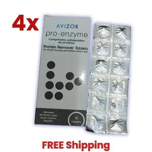 4 Boxen Avizor PRO-ENZYM Proteinentferner Tabletten 12er Kontaktlinsen weich - Bild 1 von 5