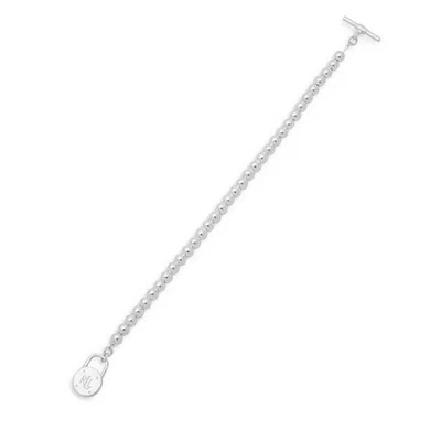 Ralph Lauren Sterling Silver Beaded Flex Bracelet Style Trendy Fashion Chic NEW - Image 1 of 4