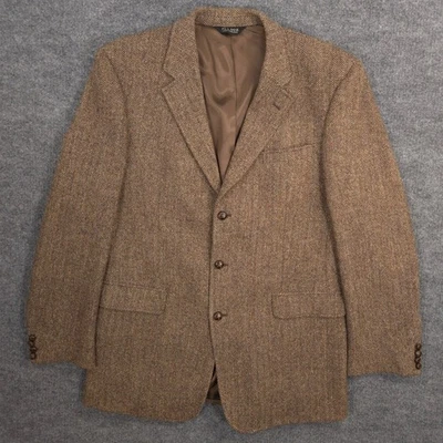 Abrigo deportivo de lana de tweed Jos A Bank Harris para hombre 44XL marrón confeti espiga Foto 1 de 4