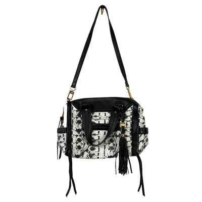 Aimee Kestenberg Negro Blanco Piel de Serpiente Cuero Hobo Bolso de Hombro Cartera Foto 1 de 4