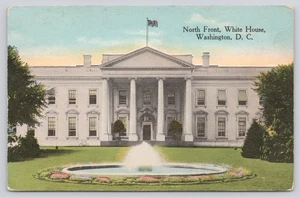 North Front White House Washington DC Fountain Postcard - Picture 1 of 2