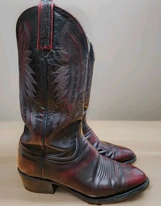Botas Lucchese 2000 Hombres 8 D Negro Cereza Canguro Cuero Vaquero Ranchero Western - Imagen 1 de 11