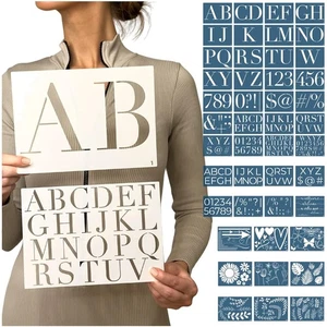 Stylish Boutique Stencil Template Kit - 45 Reusable Pieces for Crafting Elegance - Picture 1 of 7