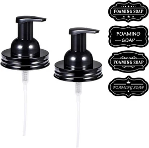 Amolliar Mason Jar Foaming Soap Dispenser Pump, Plastic Foam 2 Pack, Black  - Picture 1 of 7