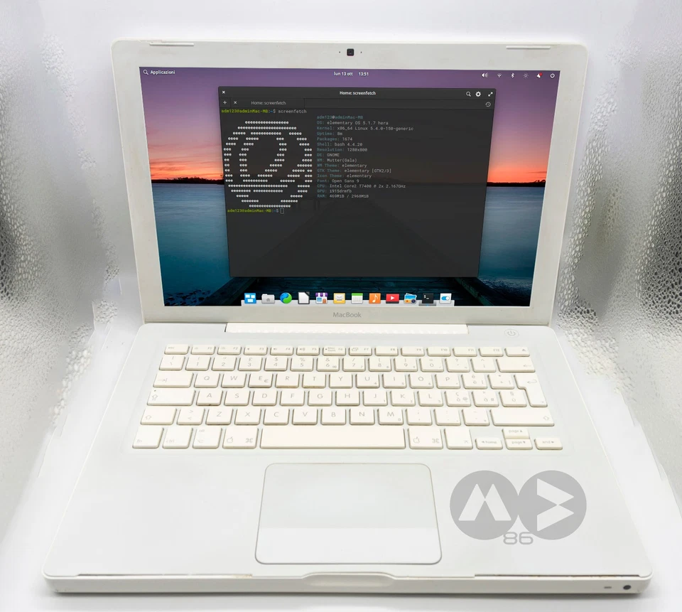 Apple Macbook Mid 2007 4GB RAM 240GB SSD Linux Elementary OS NO BATTERIA - Immagine 1 di 4