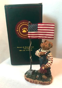 Boyds Bear Bearstone Sammy Bearmerican I Pledge Allegiance Figurine 11/E4537 Vtg - Picture 1 of 8
