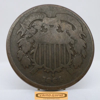 1864 Two-Cent Piece, 2 Cents Piece - #C53540NQ - Image 1 of 2