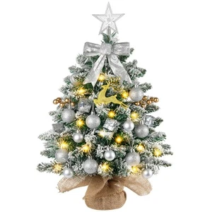 Mini Christmas Tree with 40 LED Lights 2 FT Table Top Tree with 24 Star Ornam... - Picture 1 of 7