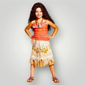 Disney Original Moana Girls Classic Dress Costume Size 6/6X New Princess - Picture 1 of 6