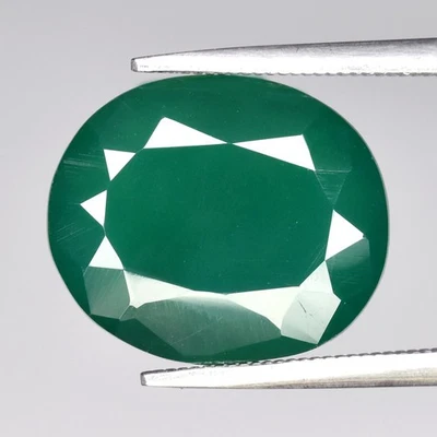 💎 Calcedonia verde natural ovalada de 7,16 quilates 14x12 mm - Piedra preciosa de África Foto 1 de 4