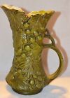 Vintage Mccoy Pottery Pitcher #641 Usa Olive Green  Grapes 9 1/4 Inches Tall