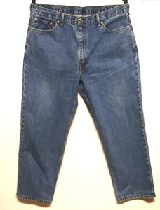 Levi Strauss Mens Jeans 40x29 Blue denim Straight Leg high rise medium wash cott - Picture 1 of 8