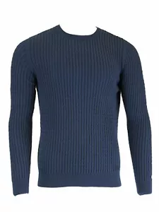 GANT Men's Indigo Blue O1 Mini Cable Crew Sweater 86581 Size Medium $185 NWT - Picture 1 of 2