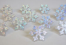 12 Frozen Glitter Snow Flake Cup Cake Ring Topper Xmas Winter Bag Party Favor