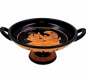 Red figure Kylix ,Shows Achilles with Patroclus,16cm diameter,Greek Pottery