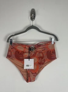 Nwt Beach Riot Deoa Bikini Bottom Size Medium Orange Gold Sun High Rise - Picture 1 of 8
