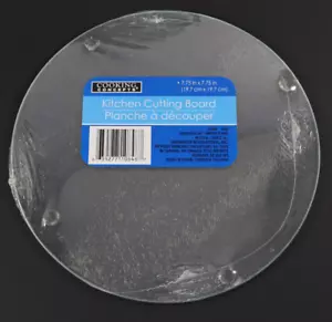 Clear Glass Round Cutting Board 7.75 inch Textured One Side Cooking Concepts - Picture 1 of 8