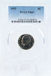 1952-P PCGS PR67 Jefferson Nickel Proof 5C - Picture 1 of 2
