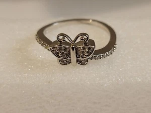 Sterling Silver Butterfly Ring Size 8 - Picture 1 of 10