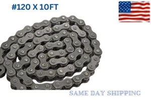 #120 ROLLER CHAIN PITCH 10 FT WITH FREE MASTER CONNECTING LINK - Picture 1 of 1