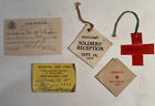 WW1 Red Cross Soldier Reception Tag and Other CardsShip Annex