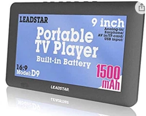 Leadstar Portable Digital TV D14 DVB-T2 Black 9 Inches For Kitchen Camping Car - Picture 1 of 1