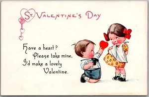 Postkarte ST. VALENTINSTAG Haben Sie ein Herz? Please Take Mine, Kinder iC - Bild 1 von 2