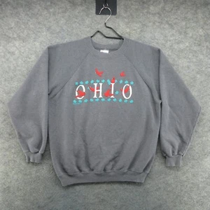 VTG Hanes Sweatshirt Mens XL Gray Ohio Cardinals Nature Raglan Made in USA 80s - Picture 1 of 15