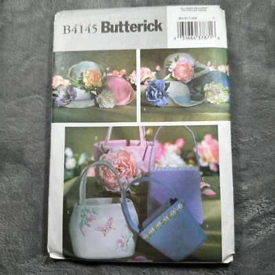 Butterick B4145 Sewing Pattern Girls Hats & Handbags All Sizes Included OSZ Y2K - Image 1 of 4