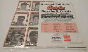 1991 Edizione Speciale Baltimore Orioles Corona Gas Coca-Cola Carte da Baseball - Nuove - Foto 1 di 13