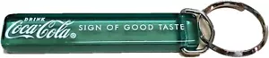 Coca Cola mini stick acrylic hotel key chain ring keychain holder green - Picture 1 of 2