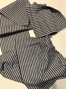 100% Cotton Flannel Remnant/Scrap Material- Stripes Navy & White; Jo-Ann Fabrics - Picture 1 of 8