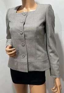 Blazer Ann Klein Gris Talla XS Cerrado Con Botón - Imagen 1 de 12