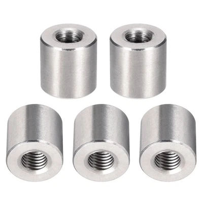 M10x20mm(DxL) Coupling Connector Nut Threaded Sleeve Rod 5Pcs Good for Furniture - Image 1 of 4