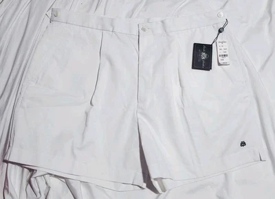 NUEVO CON ETIQUETAS BROOKS BROTHERS COUNTRY CLUB TALLA 40 W PANTALONES CORTOS DE GOLF BLANCOS ALGODÓN PROSPORT  Foto 1 de 4